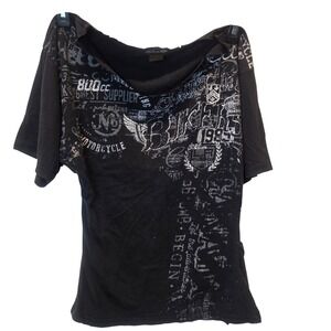 Atlas For Men T Shirt Mens XXL Black Biker Motorcycle Graphic French Tee